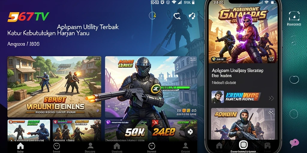 Tampilan utama 567TV dengan fitur-fitur Utility yang lengkap.