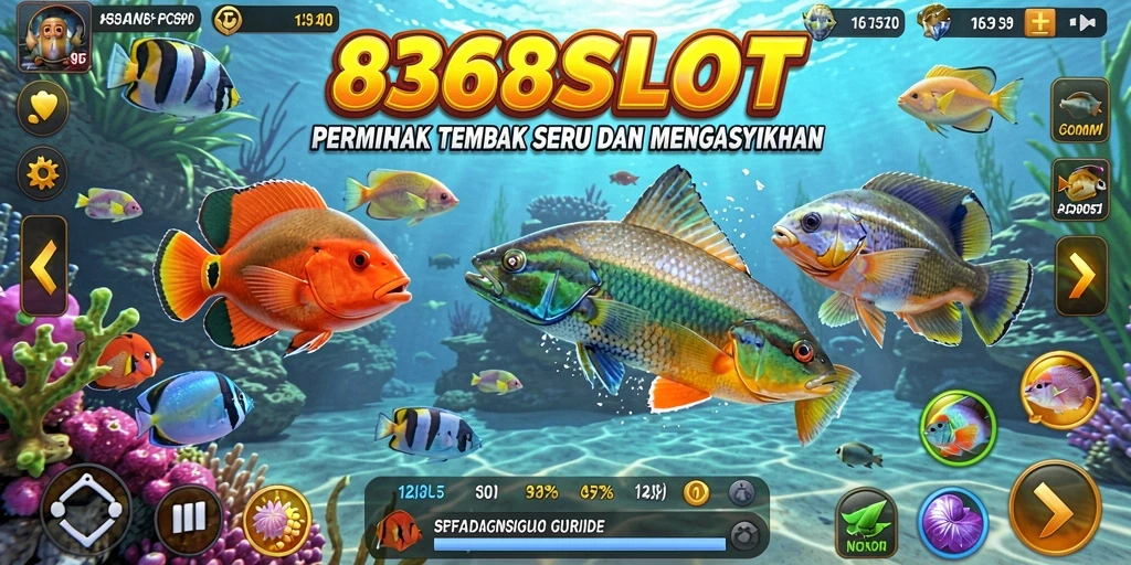 Screenshot gameplay 8368SLOT menampilkan aksi menembak ikan yang seru.