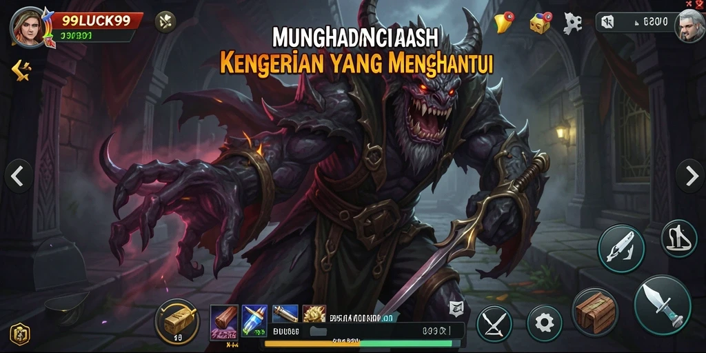 Screenshot menampilkan suasana horor dalam gameplay 99LUCK99.