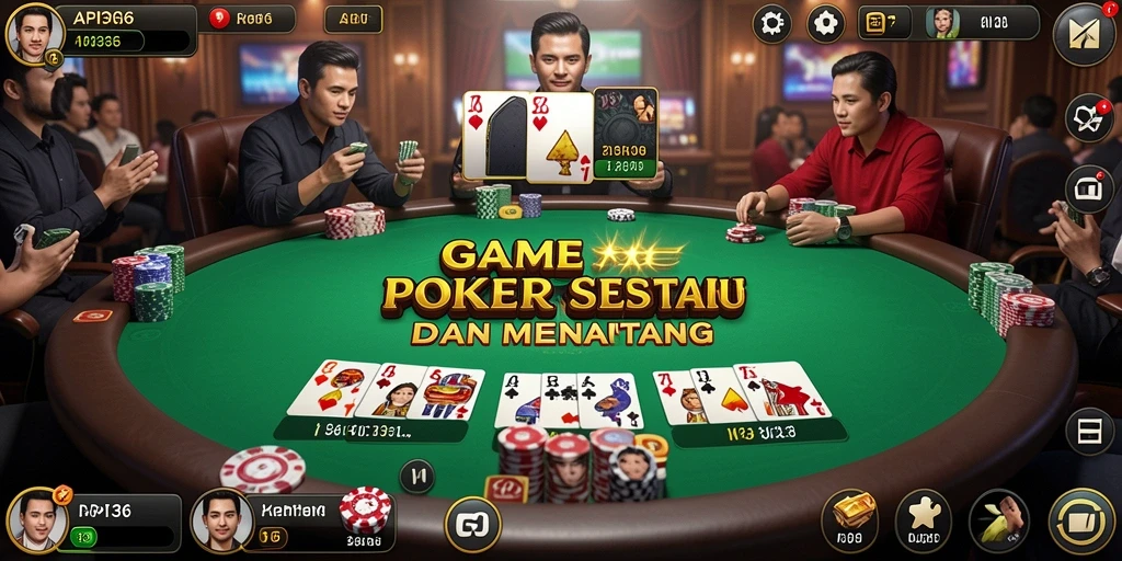 Tampilan gameplay menegangkan dalam permainan Poker API36.