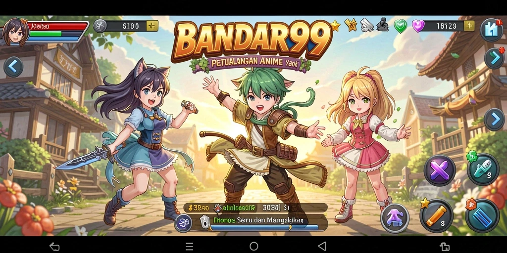 Screenshot menunjukkan karakter Anime dalam aksi bertarung yang seru.