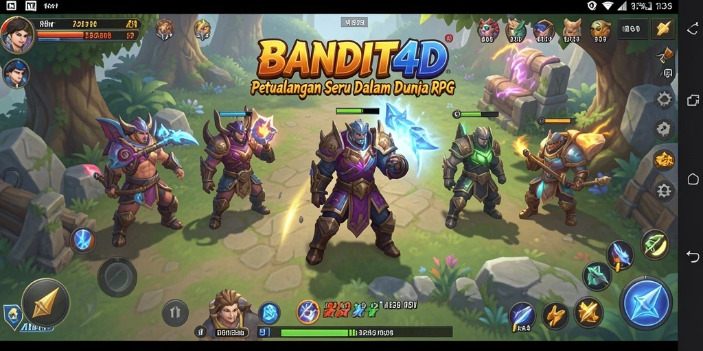 Screenshot menunjukkan pertempuran epik dalam BANDIT4D.