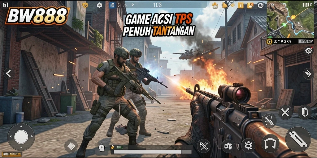 Tampilan gameplay BW888 yang mendebarkan saat bertempur dengan musuh.