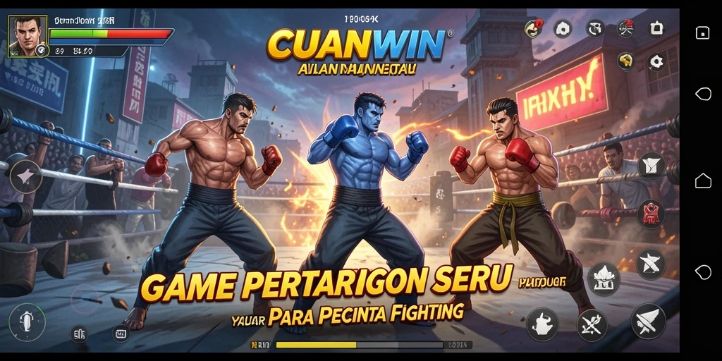 Tampilan seru dari pertarungan di CUANWIN dengan karakter beragam.