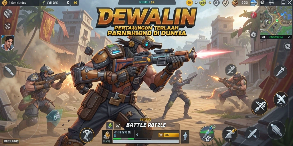 Tampilan gameplay seru di DEWALIN dengan aksi Battle Royale yang mendebarkan.