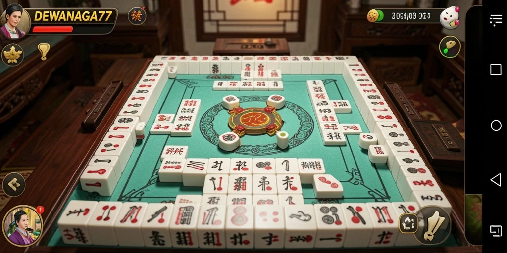 Screenshot DEWANAGA77 menampilkan permainan Mahjong yang menarik.