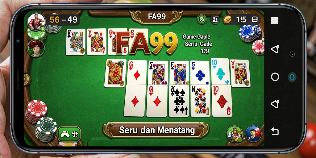 Tampilan gameplay seru Gaple di FA99 dengan grafis menarik.