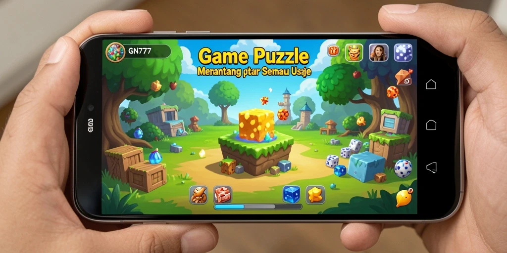 Screenshot gameplay GN777 menunjukkan tantangan Puzzle yang menarik.