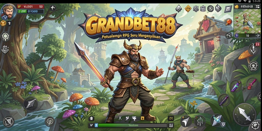 Tampilan gameplay seru di GRANDBET88 dengan karakter yang beraksi.