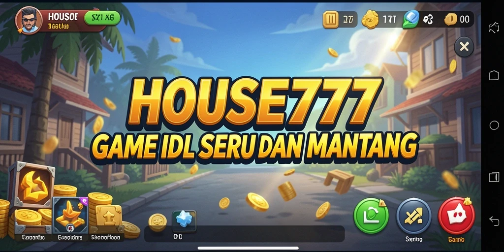 Tampilan gameplay dari HOUSE777 dengan desain Idle yang menarik.