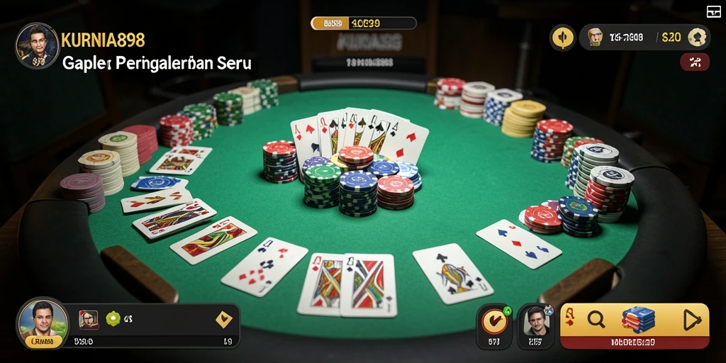 Tampilan seru gameplay Gaple di KURNIA898.