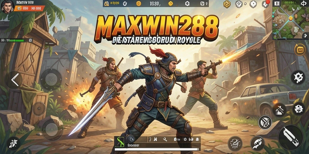 Gameplay seru dan mendebarkan di MAXWIN288, pertarungan Battle Royale yang intens.