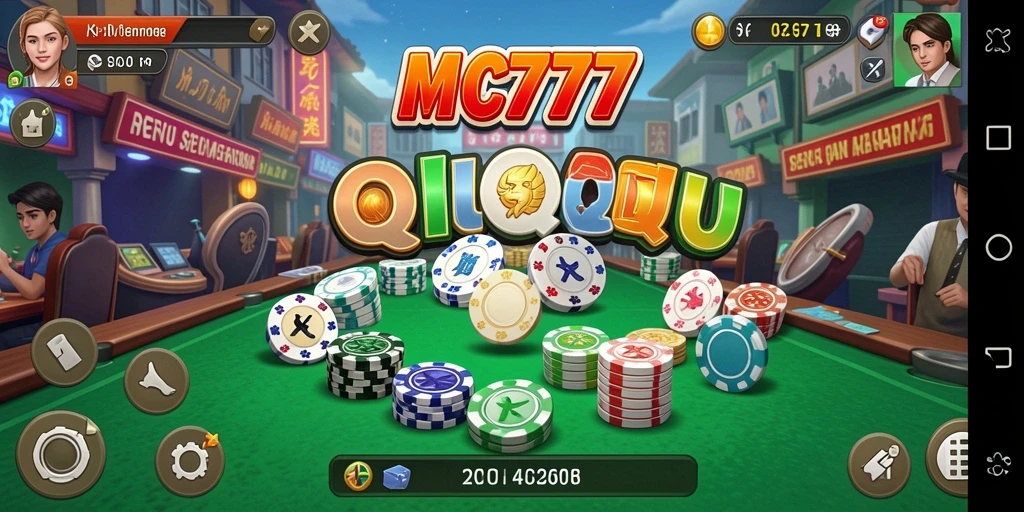 Screenshot utama MC777 menampilkan gameplay seru dalam permainan QiuQiu.