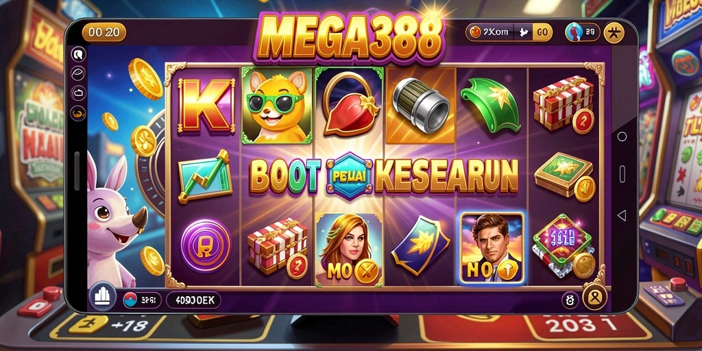 Gameplay seru MEGA388 dengan berbagai tema dan bonus menarik.