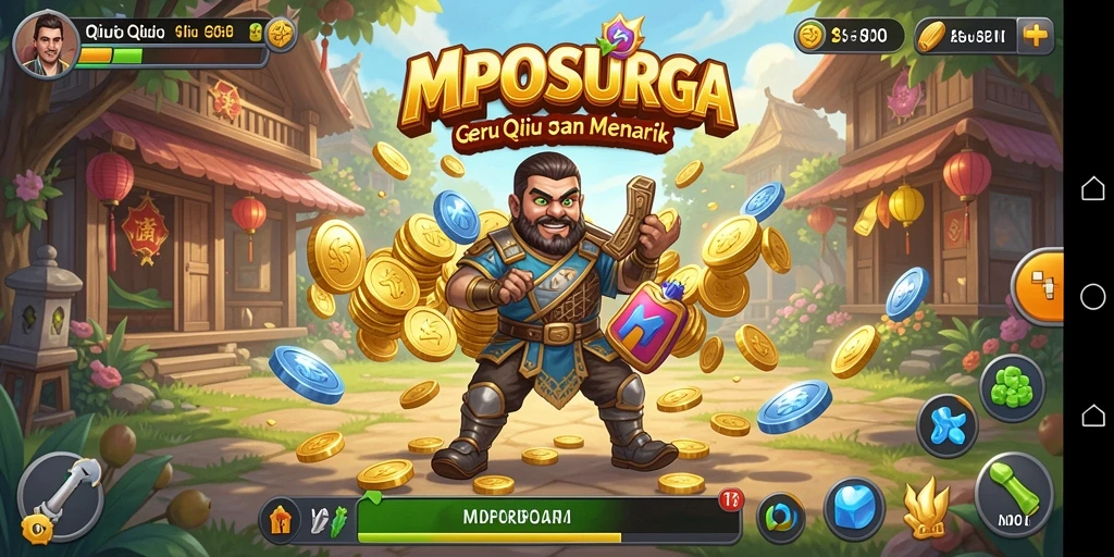 Screenshot gameplay MPOSURGA menunjukkan pertandingan QiuQiu yang mendebarkan.