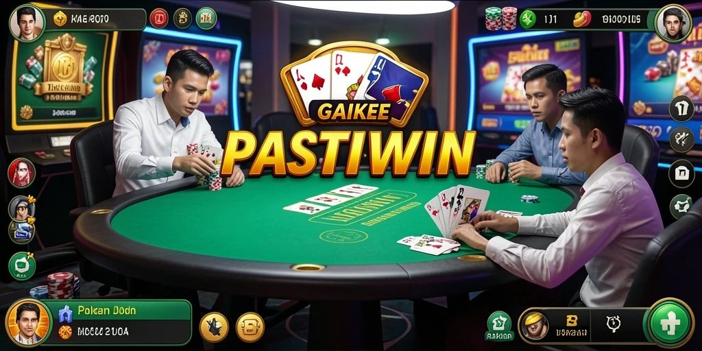 Screenshot gameplay menarik dari PASTIWIN menghasilkan suasana poker yang mendebarkan.