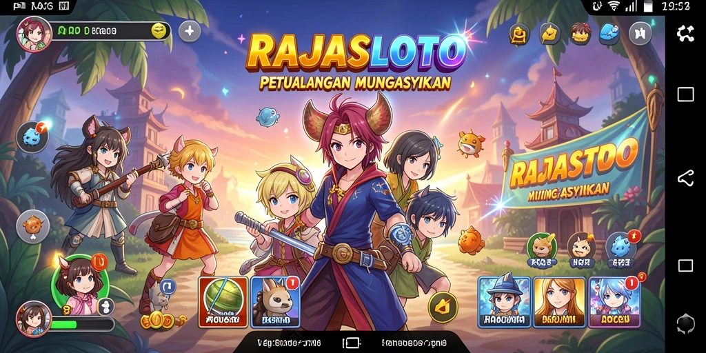 Tampilan gameplay dalam RAJASLOTO yang menakjubkan dan interaktif.