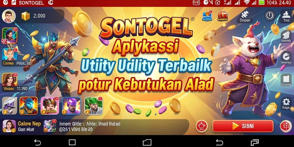 Tampilan utama SONTOGEL yang menampilkan fitur utilitas.