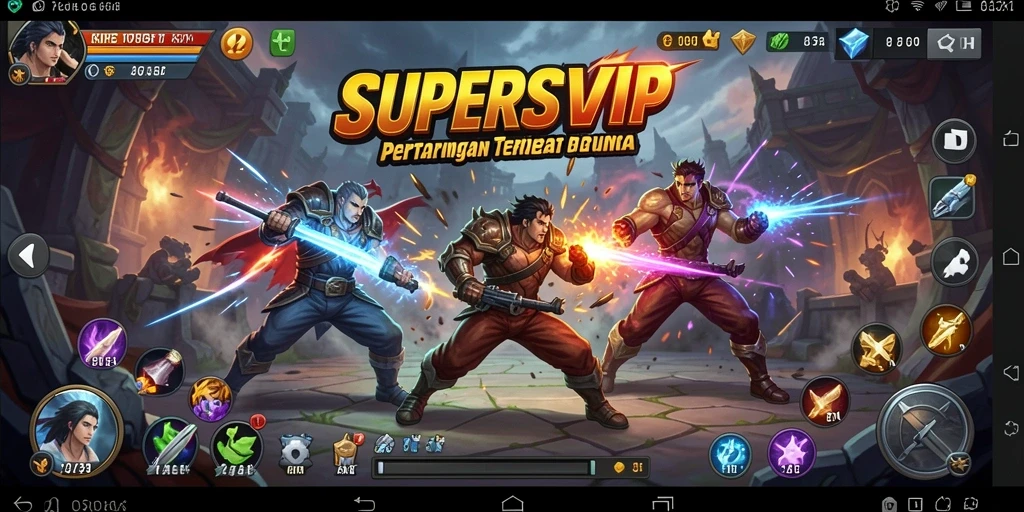 Tampilan gameplay Fighting di SUPERSVIP penuh aksi seru dan strategi.