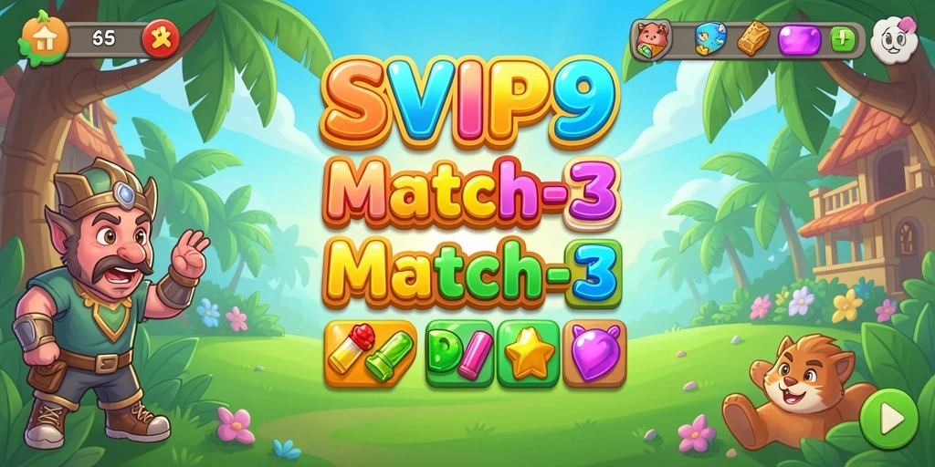 Tampilan menarik gameplay Match-3 dalam SVIP9.
