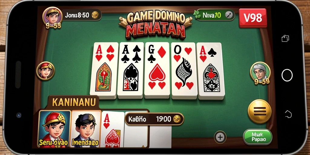 Gambaran gameplay seru dalam game Domino V98.