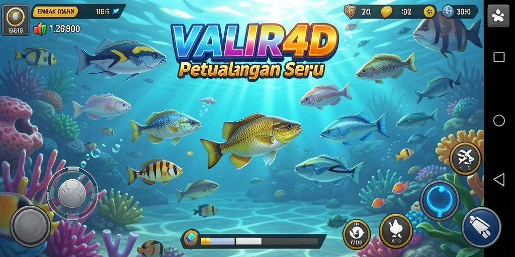 Screenshot gameplay Tembak Ikan VALIR4D yang seru dan mendebarkan.