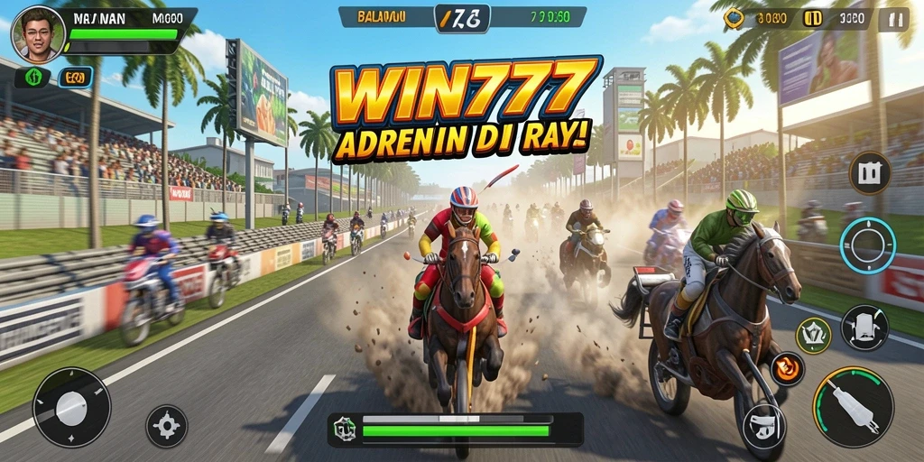 Tampilan gameplay menarik dari WIN777 dengan balapan yang mendebarkan.
